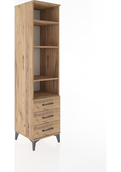 Hyperion Dolap 4 Raflı 3 Çekmeceli 44x44x182 Çam-çam Çam