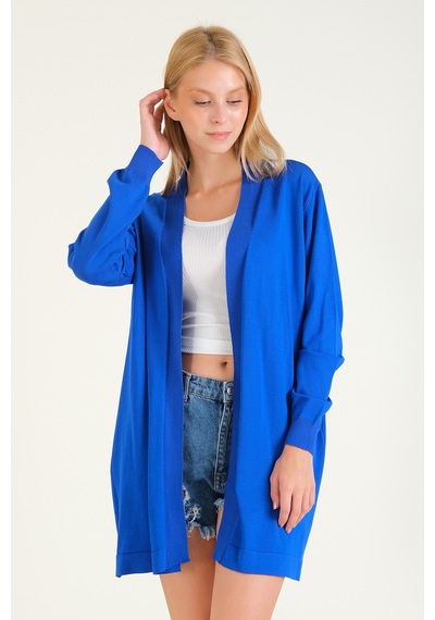 Giyim Dünyası Kadın Oversize Hırka Saks Mavi 001