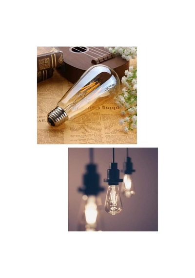 4w Dim Rustik Led Ampul Sarı Işık Armut Edison Ampul 3 Adet Standart