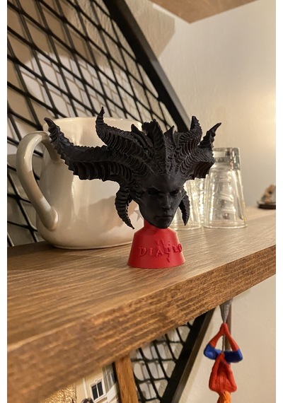 Kazanova Design Lilith Büst Figür 8 Cm Diablo 4 Mini Masaüstü Dekoratif Oyuncu Hediyelik