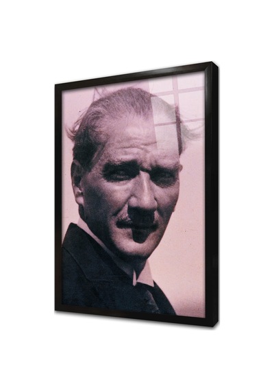 Nostaljik Atatürk Portresi Çerçeveli Cam Tablo