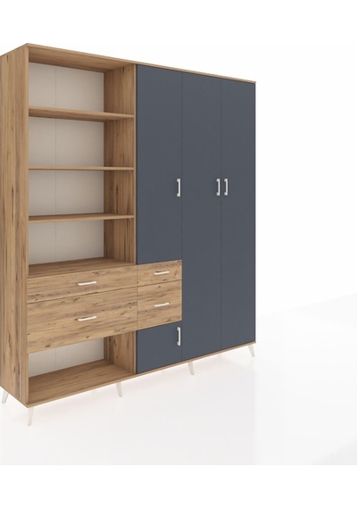 Hyperion Dolap 14 Raflı 4 Çekmeceli 4 Kapaklı 220x44x243 Çam-antrasit/çam Antrasıt/atlas Çam Hyperion Dolap 14 Raflı 4 Çekmeceli 4 Kapaklı 220x44x243 Çam-antrasit/çam Antrasıt/atlas Çam