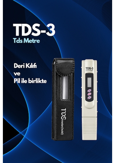 Tds-3 Dijital Su Kalitesi Ölçüm Cihazı Tds Ve Sıcaklık Ölçer Beyaz