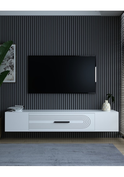 Kodakl3ct Duvara Montaj Tv Sehpası Beyaz-beyaz Beyaz-beyaz