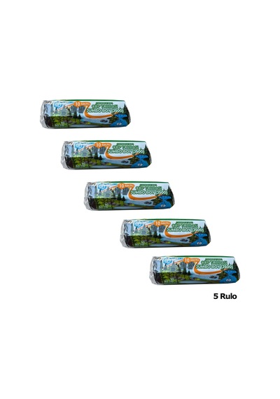 Yener Endüstriyel Jumbo Çöp Torbası Poşeti - 2 Kat - Siyah - 500 G. - 80x110 CM -10 Adetlik 5  Rulo