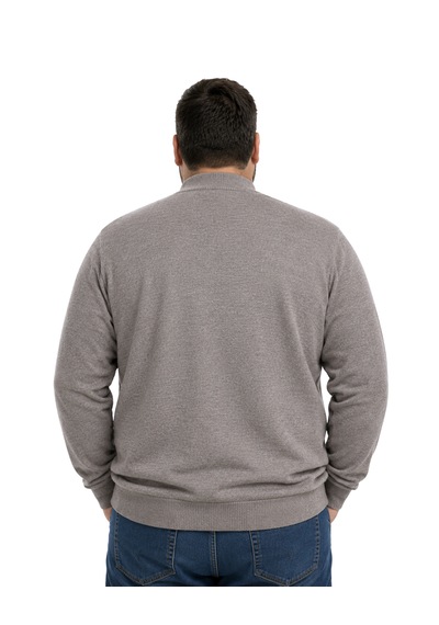 Battalmoda Erkek Büyük Beden Vizon Yarım Balıkçı Triko Kazak 3xl-4xl-5xl-6xl