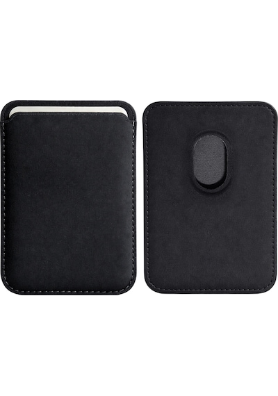 Lunex Premium Süet Magsafe Kartlık Midnight Black Apple Uyumlu iPhone 13 Mini Midnight Black