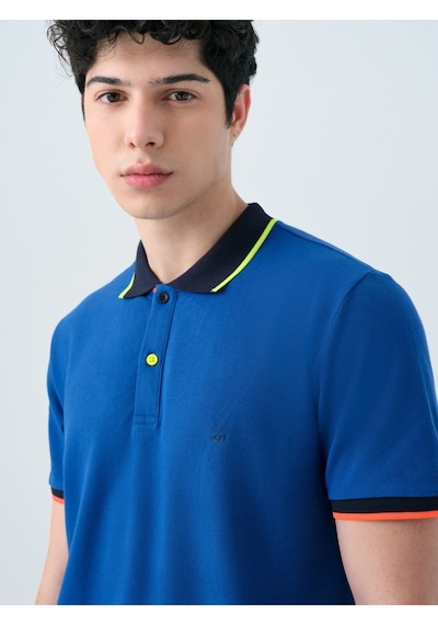 Regular Fit Erkek Polo K.kol Cobalt Blue