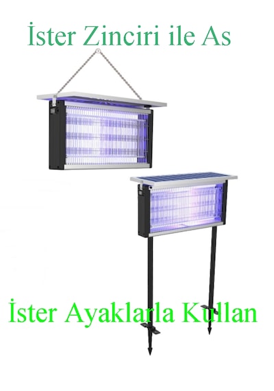 15 Watt Solar Güneş Panelli 3 Ampullü Ultraviyole Sinek Öldürücü %100 Enerji Tasarruflu Cız