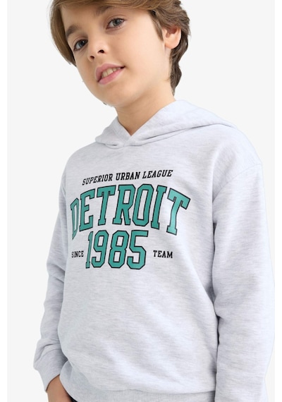 Defacto Kapüşonlu Baskılı Gri Erkek Çocuk Sweatshirt F2846a8/gr400 Gri