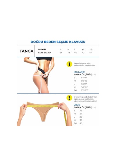 Alya Underwear Kadın Külot Yüksek Bel Tanga, Toparlayıcı - 2 Siyah, 1 Beyaz, 2 Ten S, M, L, Xl, 2xl - 5 Adet Multicolor-p14