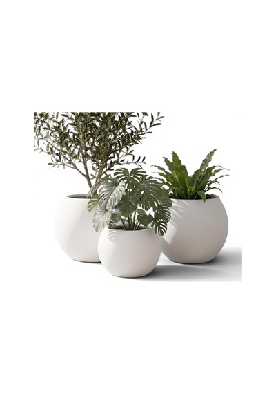Tr Zevli Japandi Tarzı Modern Küre Saksı 3'lü Set - Su Sızdırmaz Dekoratif Salon Ve Balkon Saksısı Hediyelik Ç Diğer 26104652
