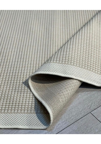 Macro Sisal Bordürlü Jut Hasır Halı 9427 Krem