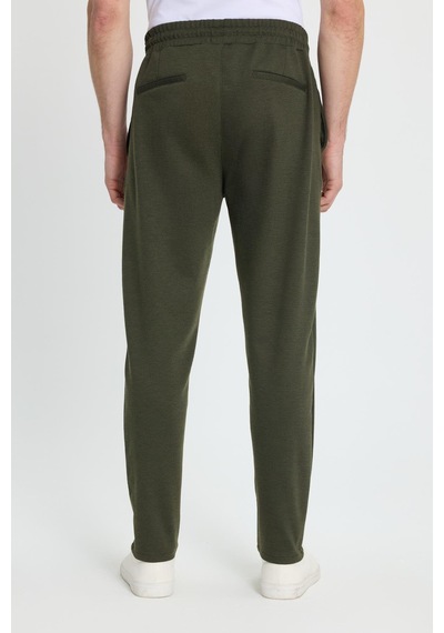 Tudors Erkek Regular Fit Klasik Kesim Beli Lastikli Bağcıklı Koyu Haki Jogger Pantolon-41773 Koyu Yeşil