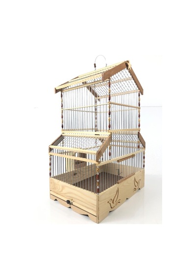 Naturbird 2 Katlı Metal Tel Norveç Ahşap Kafes