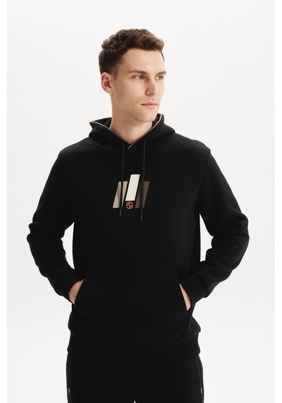 AR-MA Arma Erkek Kapüşonlu Sweatshirt Kanguru Cepli, 3 İplik Şardonlu, Regular Fit, %70 Pamuk %30 Polyester K30254628502 Siyah AR-MA Arma Erkek Kapüşonlu Sweatshirt Kanguru Cepli, 3 İplik Şardonlu, Regular Fit, %70 Pamuk %30 Polyester K30254628502 Siyah