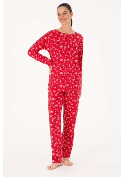 U.s. Polo Assn. Kadın Kırmızı Pijama Takım 50318877-vr030 Kırmızı