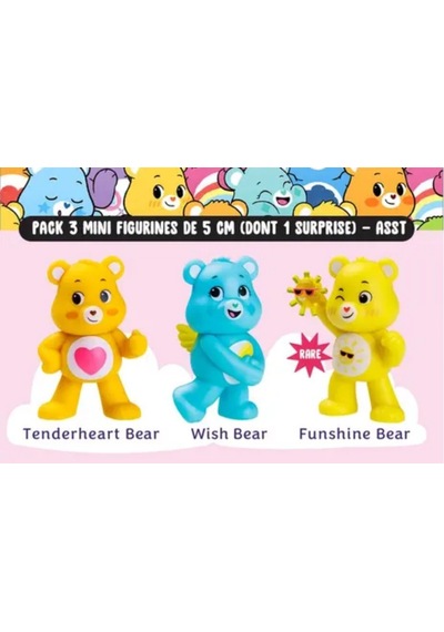 Care Bears Mini Koleksiyon Figürleri 3'lü Paket - 1 Adet