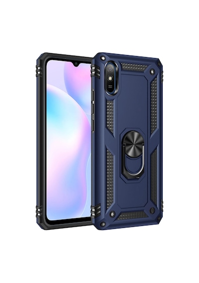 Newface - 286 - Xiaomi Redmi 9a Kılıf Sofya Yüzüklü Silikon Kapak - Csmo-tex - - Lacivert