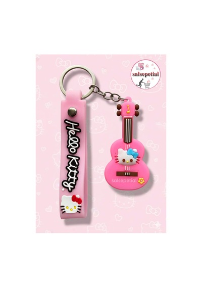 4 Lü Silikon Figürlü Anahtarlık Kuromi Hello Kitty My Melody Pompompurin Kawaii Sevimli Anahtarlık Pembe