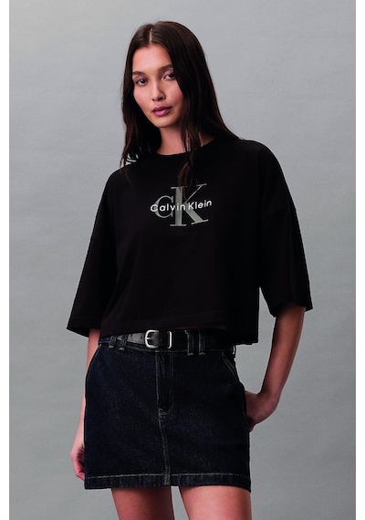 Calvin Klein Kadın Bisiklet Yaka T-shirt Siyah