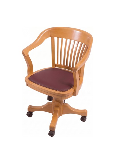 Throne Deri Döşemeli Ahşap Ofis Sandalyesi Naturel