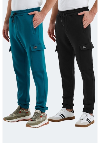 Slazenger Valora 2 Li Set Erkek Siyah - Petrol Eşofman Altı Siyah - Petrol