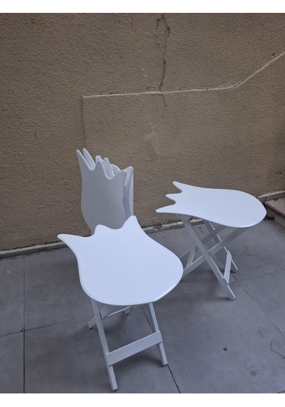 Zigon Çanta 90539 Lale Model Dörtlü Takım Ahşap Mdf Beyaz Renk El Yapım Beyaz