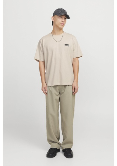 Jack & Jones Jorvesterbro Back Tee Ss Crew Neck Krem Renkli