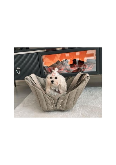 3.1 Phillip Lim Kedi Köpek Taşıma Çantası, 80x70 Cm, Terletmez Keten 0233 Orangeblue Cat