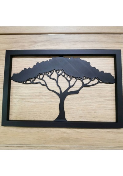 3d Yazıcı Baskı Ağaç Siluet Duvar Dekoru Pla Malzeme 21x14 Cm 21 X 12