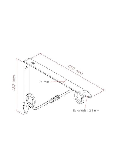24 Adet Ferforje 12 x 15 cm Dekoratif Raf Altı Ayağı Konsol Siyah