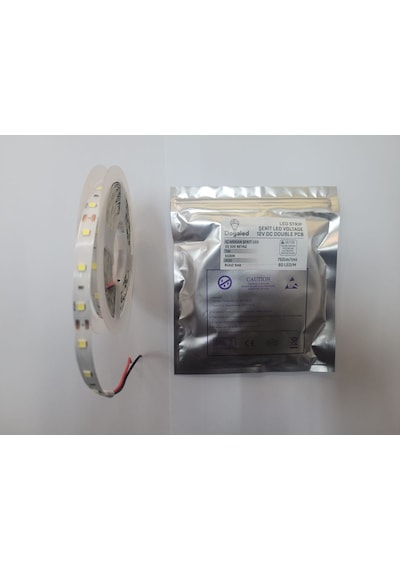 Doğaled 12v İç Mekan 3 Çipli Beyaz Şerit Led 5 Mt 5 metre