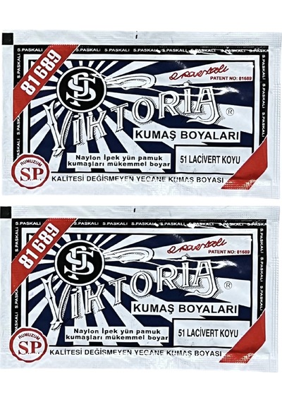 Koyu Lacivert Kumaş Boyası Viktoria 10gr 2adet Koyu Lacivert