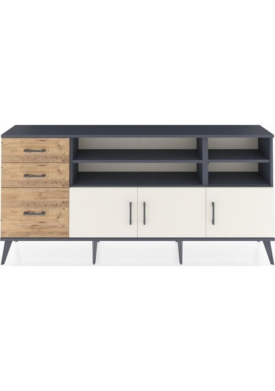 Arges Konsol 4 Raflı 3 Çekmeceli 3 Kapaklı 176x30x83 Antrasit-aytaşı/çam Aytaşı/çam Arges Konsol 4 Raflı 3 Çekmeceli 3 Kapaklı 176x30x83 Antrasit-aytaşı/çam Aytaşı/çam