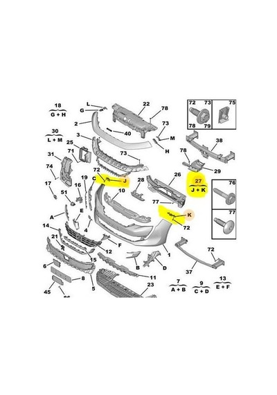 Ön Tampon Bağlantı Ayak Braket Takım Peugeot 508 2020- 1637823680