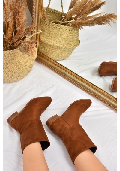 Fox Shoes Taba Süet Düz Taban Günlük Kadın Bot L726597702