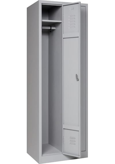 Metal Soyunma Dolabı 60x50x180cm, Elbise Dolabı, Kilitlenebilir Dolap, 2 Kapılı Dolap Gri