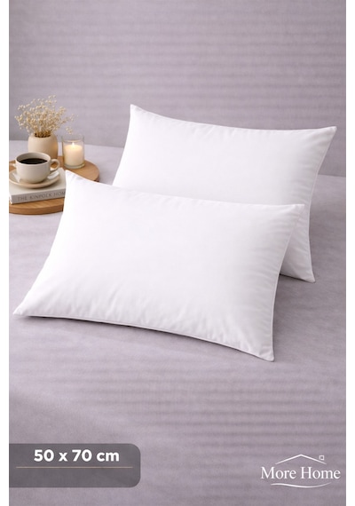 More Home Kapaklı Yastık Kılıfı 2 Adet 50 X 70 Cm Beyaz