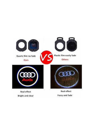 Hdm Audi A3 Kapı Altı Logo Hayalet 2008 Sonrası Led Işık Delmesiz Kullanım Kolaylığı