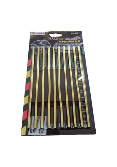 Oto Aksesuarcım U Tip Geçmeli Havalandırma Nikelaj Şerit Çıta İnce 20cm 10 Parça Gold