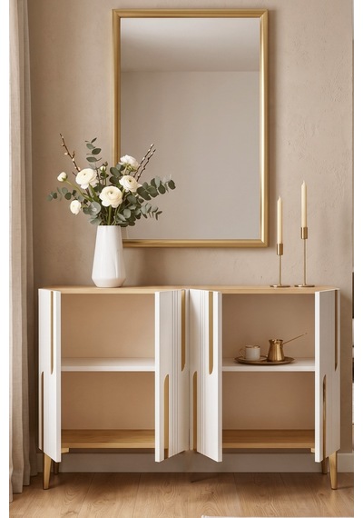 Ka1231dbg Nota120 Konsol, Kahve Köşesi Ve Tv Sehpası, Çok Amaçlı Dolap Safirmeşe - Beyaz - Gold 120cm Ka1231dbg Nota120 Konsol, Kahve Köşesi Ve Tv Sehpası, Çok Amaçlı Dolap Safirmeşe - Beyaz - Gold 120cm