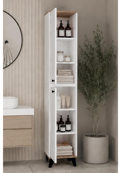 Doruk Banyo Dolabı Kapaklı Çok Amaçlı Havlu Ve Depolama Dolabı Diğer