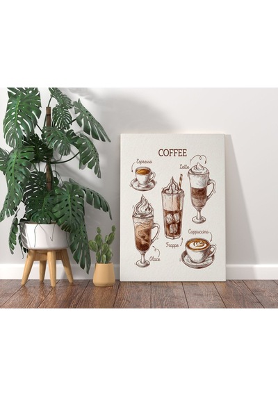 Bk Home Coffee Tasarımlı Kanvas Tablo 70X100Cm-25 (512116196)