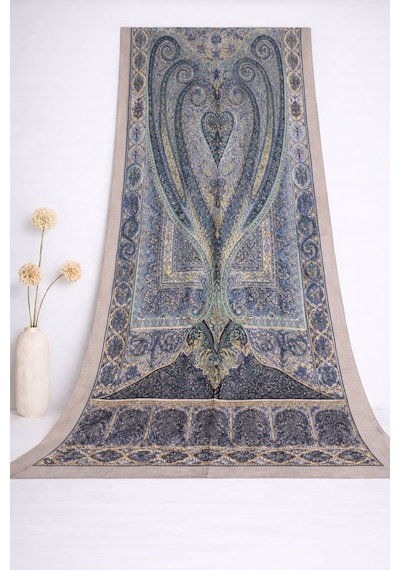 Shawl Secret Glamour Pamuklu Etnik S Al 2 - 52865 Vizon Yeşil Krem