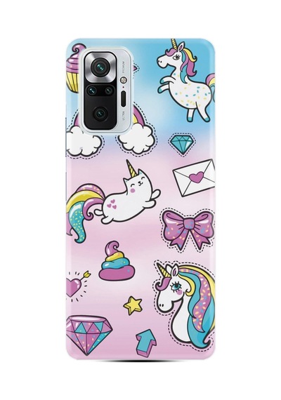 Uyumlu Xiaomi Redmi Note 10 Pro Kılıf Silikon Desen Özel Seri Unicorn Mektup 1800