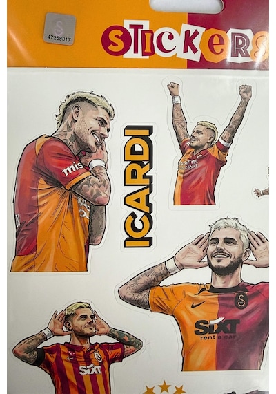 X Dekomus Lisanslı Galatasaray "mauro Icardi" Sticker Sheet Altın