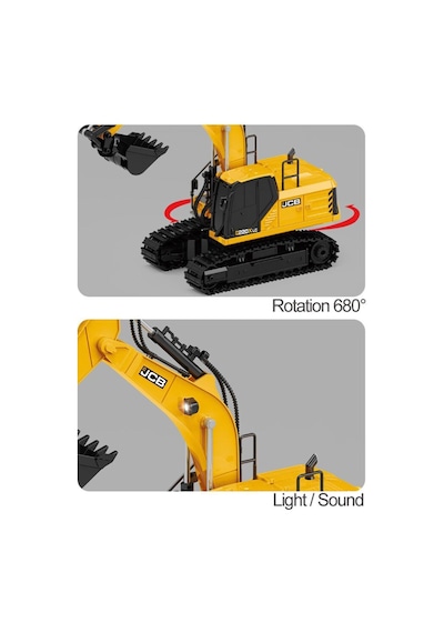 Jcb Lisanslı 3'ü 1 Arada Uzaktan Kumandalı Ekskavatör Oyuncak Metal Kepçeli Rc Ekskavatör Oyuncakları İnşaat Aracı