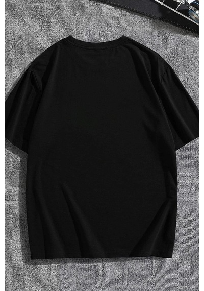 Flood Of Style Unisex Jujutsu Kaisen Baskılı T-shirt Siyah