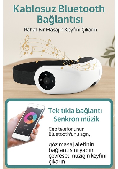Akıllı Göz Masaj Aleti Hava Basınçlı, Isıtmalı, Titreşimli Ve Müzikli 5 Farklı Masaj Modu